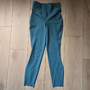 NWOT Lululemon Base Pace High-Rise Leggings 25” Two-Tone Ribbed Blue Green sz4